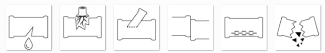 CAD-Grafik: Symbolik für Schadenscodes